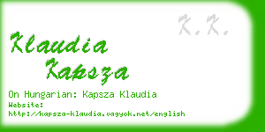 klaudia kapsza business card